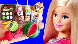 39 DIY MINIATURE MAKEUP, MINI FOOD REALISTIC HACKS AND CRAFTS FOR BARBIE DOLLHOUSE !!!