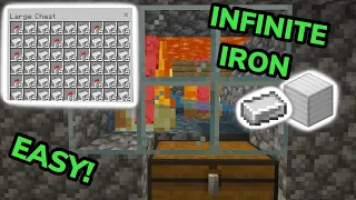EASY IRON FARM TUTORIAL in Minecraft Bedrock (MCPE/Xbox/PS4/Nintendo Switch/PC)