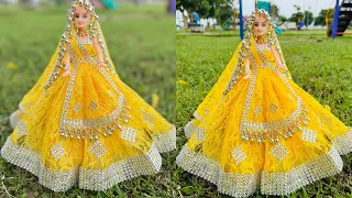 नेट के कपड़े से बनाए नए डिजाइन की गुड़िया, #dolldress #knittercrafteryogita #doll