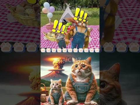 GINGER CAT 😿 GO CLIMBING MOUNTAINS AND VOLCANOES ERUPT #catmemes #cat #funny #shorts #fyp