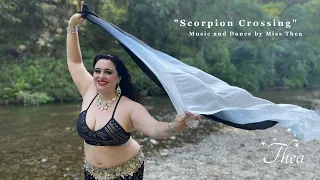 Miss Thea "Scorpion Crossing" Bellydance Music Video - improvised silk veil in the wind