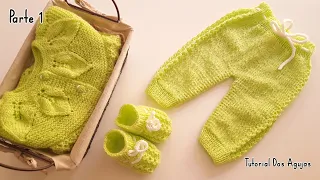 Como tejer un pantalón para bebe a Dos Agujas, Tricot, Palitos. Ajuar paso a paso. Parte 1 de 2