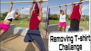 T-shirt Remove Challenge #gymnast #couplegoals #fitness #desi  #challenge #fit #vlog #fitnessvlog