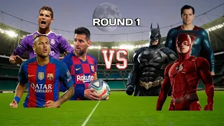( Ronaldo, Messi, Neymar ) 🆚 Justice League ⚽🔥😈