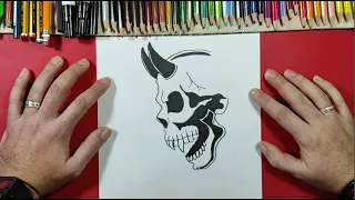Como dibujar una calavera 💀👹 paso a paso 59 | How to draw a skull 💀 59