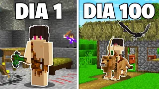 100 DIAS PRESO NA IDADE DA PEDRA NO MINECRAFT!!! - O FILME