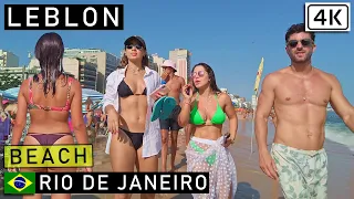 🇧🇷 Walking in Rio de Janeiro's Summer: LEBLON BEACH, January 2022 【 4K UHD 】 Brazil