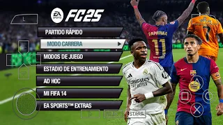 SALIO NUEVO FIFA 14 MOD FC 25 PPSSPP ANDROID TODOS LOS KITS, FICHAJES, CLUBES 24/25 ACTUALIZADO