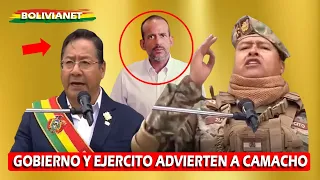 ARCE Y EL EJERCITO ADVIERTEN A CAMACHO Y A GRUPOS QUE PROMUEVEN FEDERALISMO CON FUERTE DISCURSO