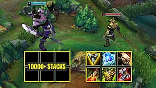 LEVEL 6 NASUS +10000 STACKS ZERO ITEMS vs LEVEL 18 NASUS +0 STACKS SIX ITEMS - League of Legends