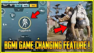BGMI UPCOMING "PIGGYBACK" GAME CHANGING FEATURE | CARRY TEAMMATE OR ENEMY TOO 😵- PIGGYBACK FEATURE 😍