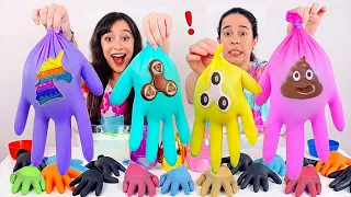 NÃO ESCOLHA A LUVA ERRADA DE FIDGET TOYS ★ Desafio das Luvas Misteriosas - Somos 8 milhões! 🎉💞