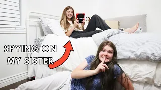Spying on my sister Jordan for 24 hours PRANK!