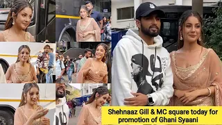Shehnaaz Gill & MC square today for promotion of Ghani Syaani song #shehnaazgill #ghanisyaani