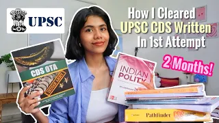 My UPSC CDS Strategy + Booklist to Qualify Written in 1st Attempt 📚 No Coaching & 2 Months Study✨