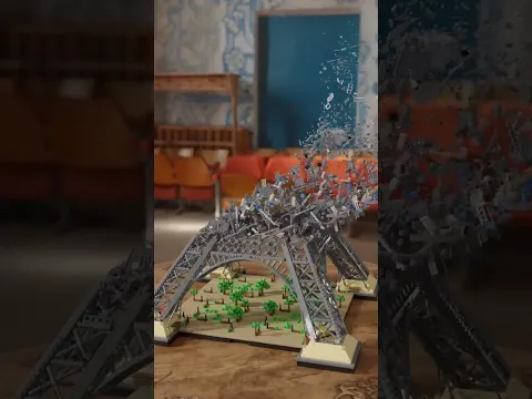 LEGO 10307 Eiffel Tower Animated Speedbuild | LEGO Eiffel Tower | Blender Geometry Nodes Animation
