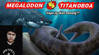 MEGALODON VS TITANOBOA  Siapakah yang akan menang? #megalodon #titanoboa #hiuraksasa