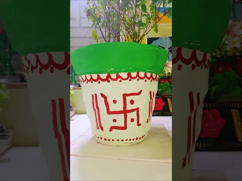 Tulsi gamla decoration #tulsipeswastik #tulsipuja #swastikmaking #swastikidea #swastik #swastikchan