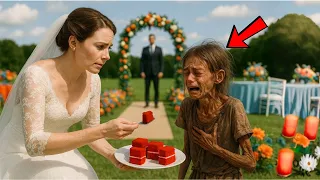 NOVIA DA PASTEL A MENDIGA HAMBRIENTA, PERO UN DETALLE EN LA NIÑA LO CAMBIA TODO EN LA FIESTA...