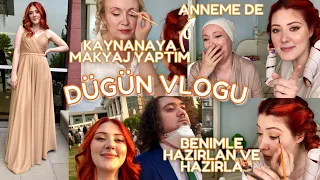 Düğüne hazırlanıyoruz! 🥂 VLOG🍾 Benimle Hazırlan👗 Teyzeme (kaynana) ve anneme makyaj yaptım 💄