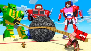 JJ and Mikey TRANSFORMER vs Mobs : WHO IS STRONGER in Minecraft?