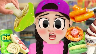 Mukbang 포켓몬빵 신라면 볶음면 뽀로로 짜장 떡볶이 편의점 먹방   Convenience Store Food Animation Dona