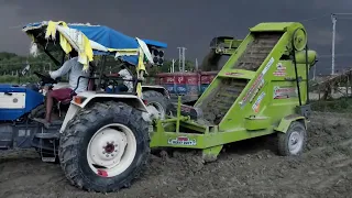 Swaraj tractor 🚜 744 with trolley and mitti loading video मिट्टी लोडिंग #tractorvideos #viral 