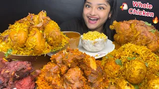 SPICY WHOLE MUGLAI MURG, CHICKEN BIRYANI, MUTTON BIRYANI, EGG BIRYANI AND CHICKEN LOLLIPOP 🍗EATING