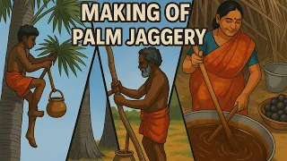 The Process Of Making Palm Jaggery