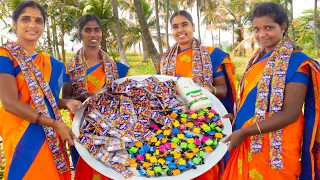 GEMS CHOCOLATE MILKSHAKE | Village Girls Milkshake Preparation | village super cooking