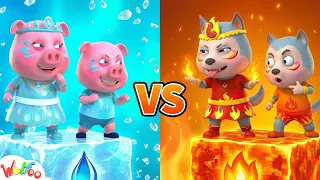 Fire Family Vs Water Family Challenge | Gugu Gaga song | Kids Songs & Nursery Rhymes for Toddlers