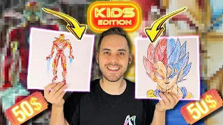 PAGUÉ A N1ÑOS ARTISTAS 200 DÓLARES PARA QUE MEJORARAN MIS DIBUJOS ​👦​​👧​🖍️​