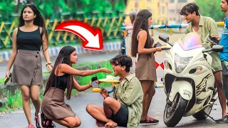 | Cute Random City Girl fall In Love with a  Beggar  for a Hayabusa - Ladki ko Hua Bhikhari se Pyar|