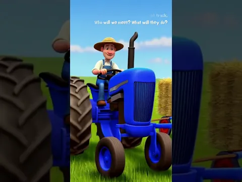 Blue Tractor Song 🚜 Meets Cow & Dog | Animal Sounds #shorts