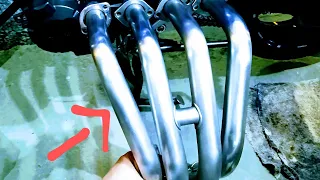 como limpar o escapamento sua moto  600 coletor da 4 cilindros  #fz6 #cristianofz6#polimento