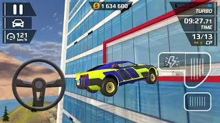 Smash Car Hit: Green Sport Car Driving Simulator Impossible City Stunts Android Gameplay walkthrough