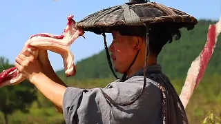 The Martial Arts Master Battles The Pork Belly Monster, Dried Directly And Made Into Bacon！