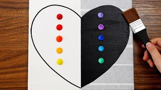 Half & Half Heart Life Acrylic Painting Step by Step #1138｜Satisfying Demo