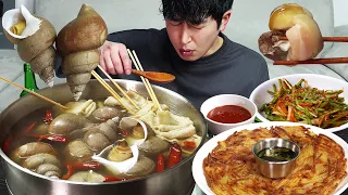 뜨끈 칼칼한 백골뱅이탕의 계절...! 술이 술술(Ft.감자채전, 미나리무침) 혼술 리얼먹방 Sea snail soup MUKBANG ASMR REALSOUND EATINGSHOW