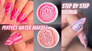 Easy Water Marble nail art Step By Step Tutorial | Watch this video before doing water Marble💅 |