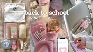 Back to school vlog 🎀📓5am morning routine, studying at café, organizing pencils, lots of coffee