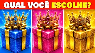 🎁 DESAFIO DO PRESENTE MISTERIOSO: Qual você escolhe? Caixa Azul, Rosa ou Dourada? 🤔