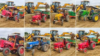 Mahindra 575 Di Vs Swaraj 744 FE Vs Sonalika RX 47 Vs MF vs HMT vs Ace tractor vs jcb pulling | #CFV