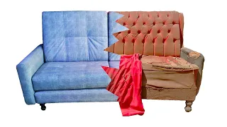 "COMO TAPIZAR SILLON VIEJO A NUEVO" (Tranformacion De Sillon De BASURA) - #DIY  LUIS LOVON