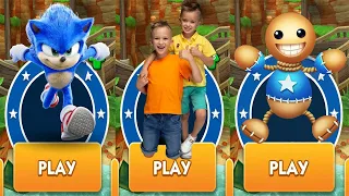 Movie Sonic vs Vlad and Niki Subway Run vs Buddyman Run vs All Bosses Android Gameplay