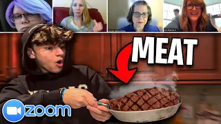 Cooking MEAT In VEGAN Zoom Classes!