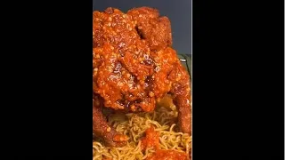 MUKBANG MIE PEDAS + AYAM LAVA PEDAS | BTS KONTEN