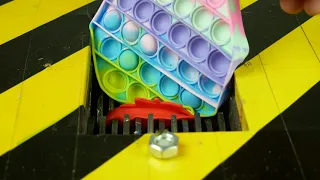 Shredding Machine Crushing: POP IT Fidget Toys Destruction
