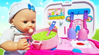 Baby Annabell -nukke ja leluaiheisia lasten videoita - Leiki ja kokkaa leluruokaa Baby Born -nukelle