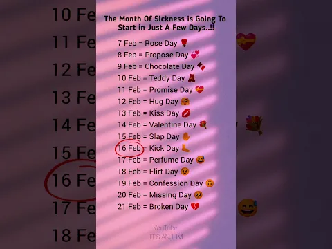 Valentine Week to Broken Day 💔 | Full Love Calendar 😍🥴